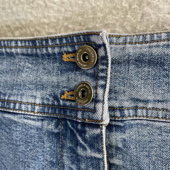 VTG Lauren Jeans LRL Denim Skirt Womens sz 18W Black Midi Aline Hong Kong READ - Picture 2 of 15